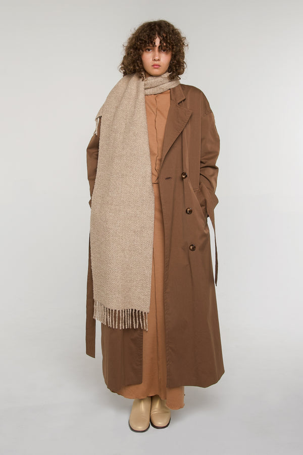 Alpaca Silk Bouclé Scarf Oat